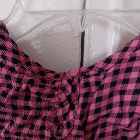 NEW Splendid Girl's Plaid Cold Shoulder Short Sleeve Top - size 5-6 - Picture 3 of 4